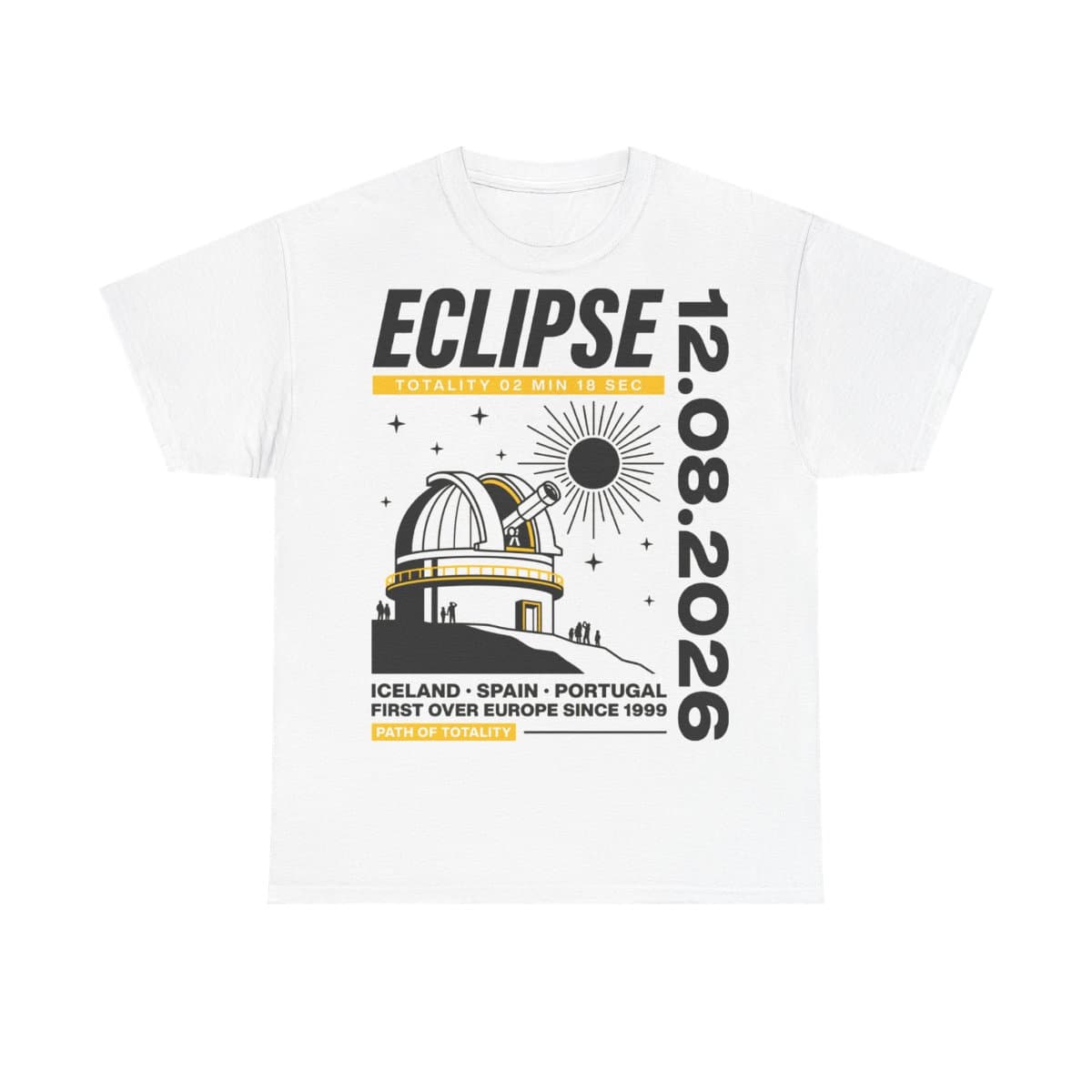 Total Solar Eclipse 2026 Tee, Astronomy Observatory Shirt, Space Science Graphic T-Shirt