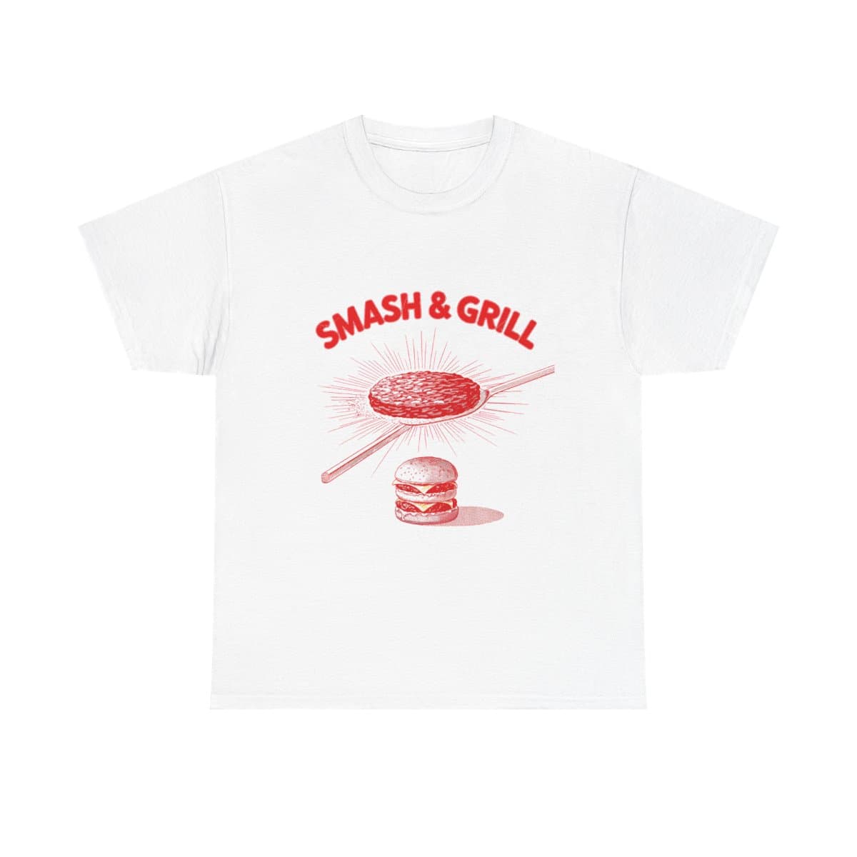 Smash & Grill Retro Diner Tee, Vintage 1950s Smashburger Ad Parody Shirt, Funny BBQ Foodie Americana T-Shirt