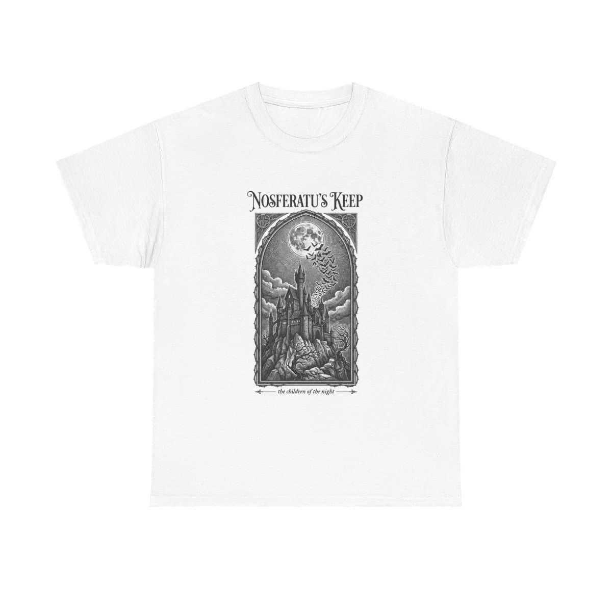 Gothic Castle Tee, Vintage Victorian Engraving Vampire Shirt, Dark Academia Horror Graphic Tee