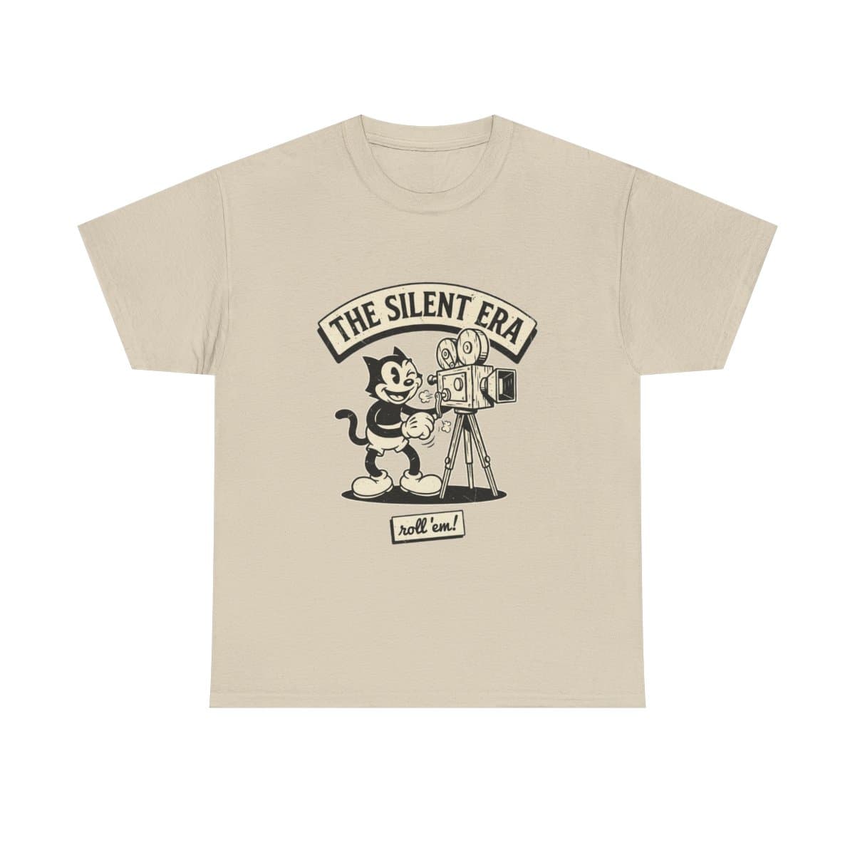 Vintage Cartoon Cat Tee, 1930s Rubber Hose Animation Shirt, Retro Film Camera Cinema Graphic Tee