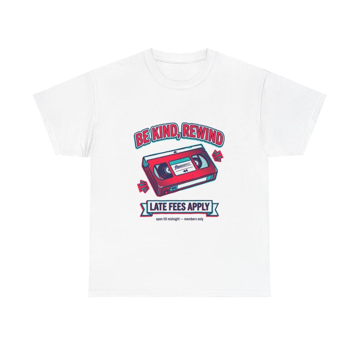 Be Kind Rewind Tee, Retro 80s VHS Video Store Shirt, Vintage Movie Night Nostalgia Graphic Tee